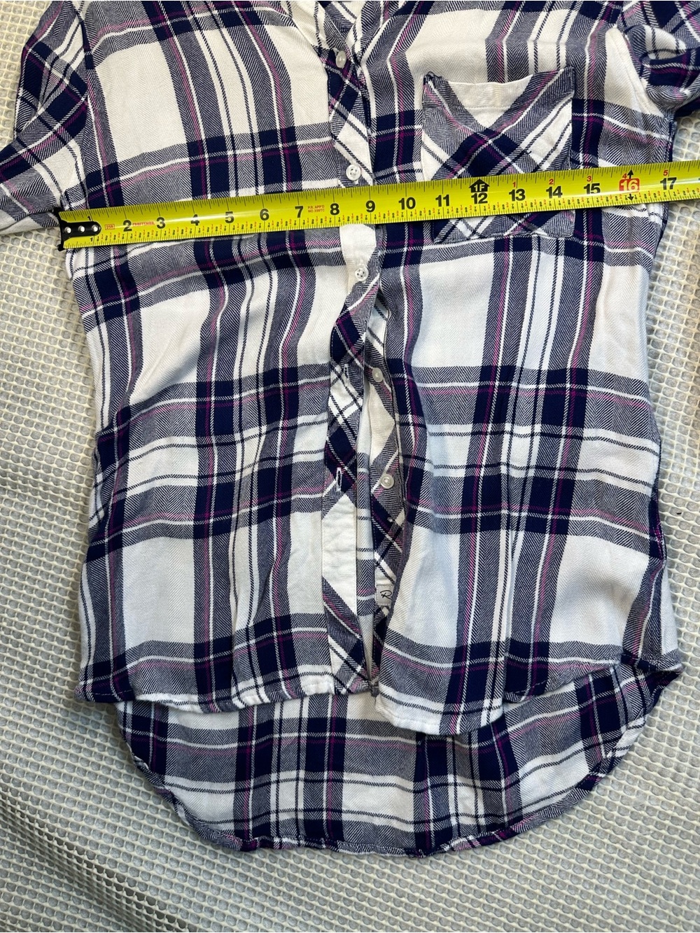 Rails Hunter Plaid Flannel Shirt White Navy Orchid XS - Picture 8 of 8